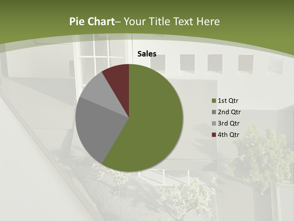 A White House With A Green Background Is Featured In This Presentation PowerPoint Template