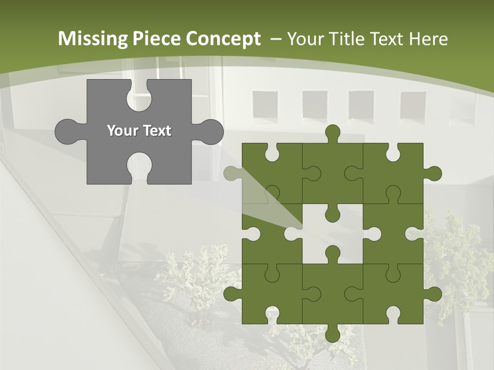 A White House With A Green Background Is Featured In This Presentation PowerPoint Template