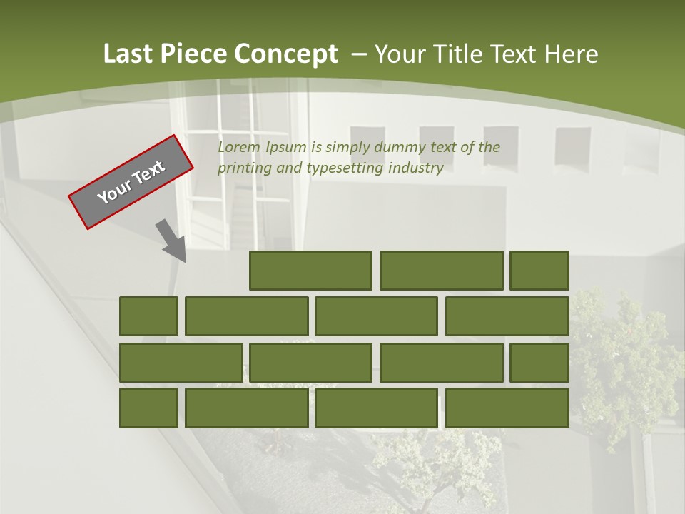 A White House With A Green Background Is Featured In This Presentation PowerPoint Template