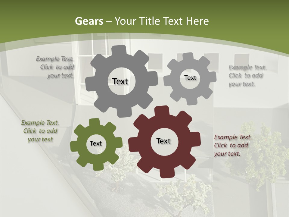 A White House With A Green Background Is Featured In This Presentation PowerPoint Template