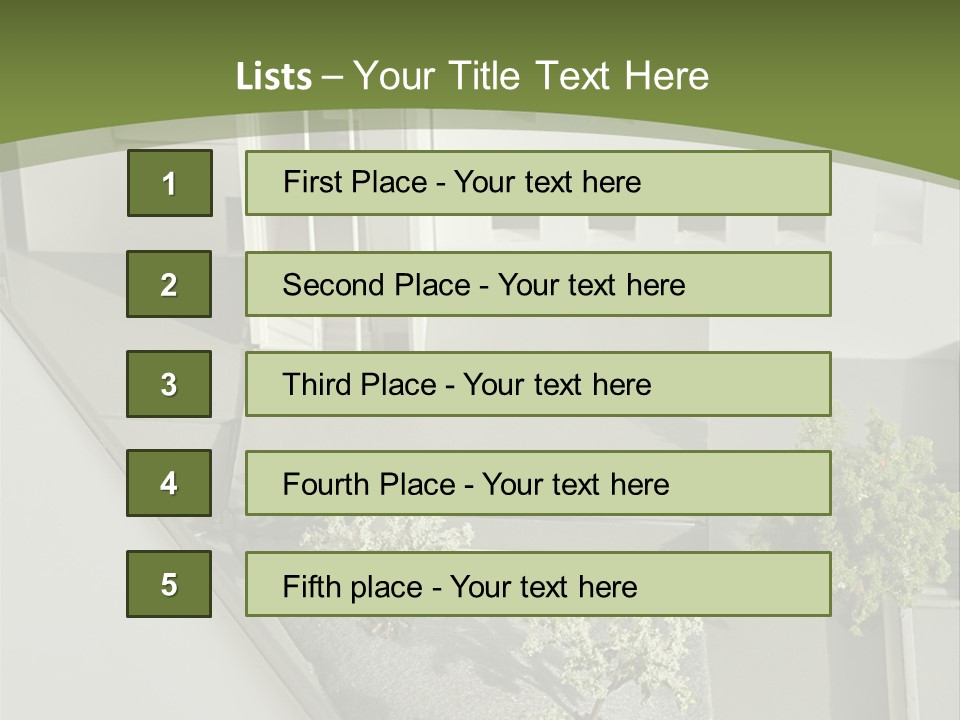 A White House With A Green Background Is Featured In This Presentation PowerPoint Template