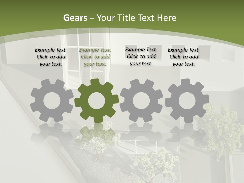 A White House With A Green Background Is Featured In This Presentation PowerPoint Template