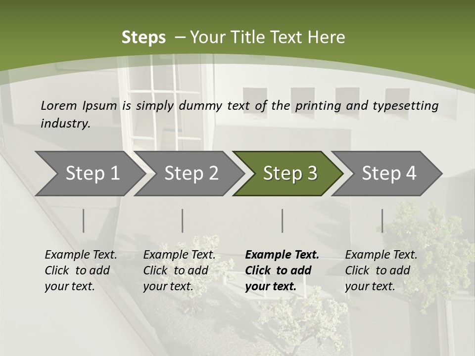 A White House With A Green Background Is Featured In This Presentation PowerPoint Template