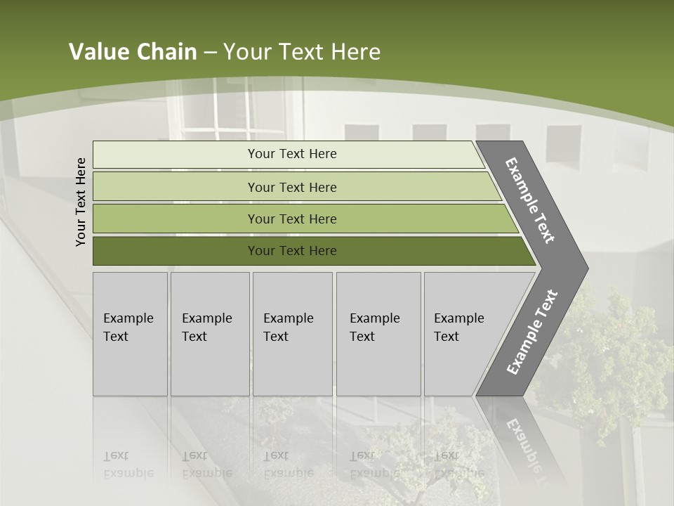 A White House With A Green Background Is Featured In This Presentation PowerPoint Template