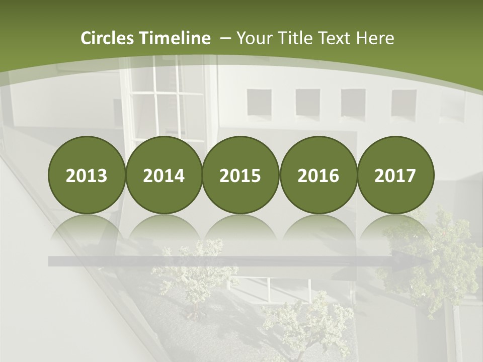 A White House With A Green Background Is Featured In This Presentation PowerPoint Template