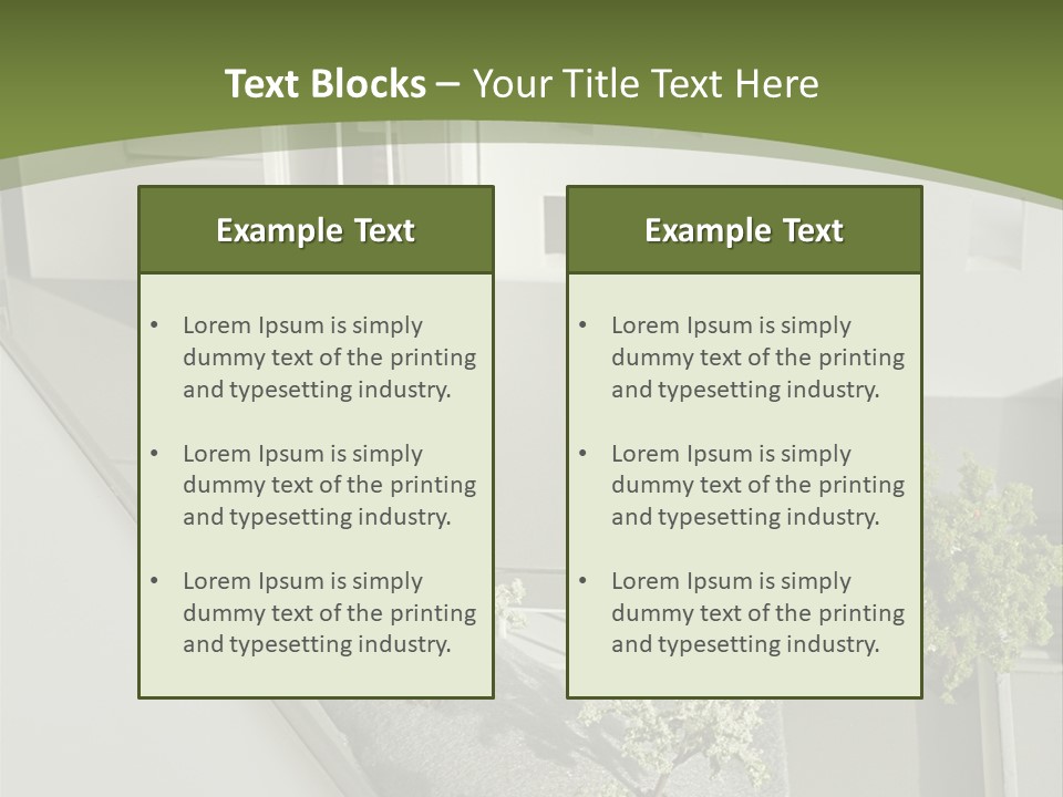 A White House With A Green Background Is Featured In This Presentation PowerPoint Template