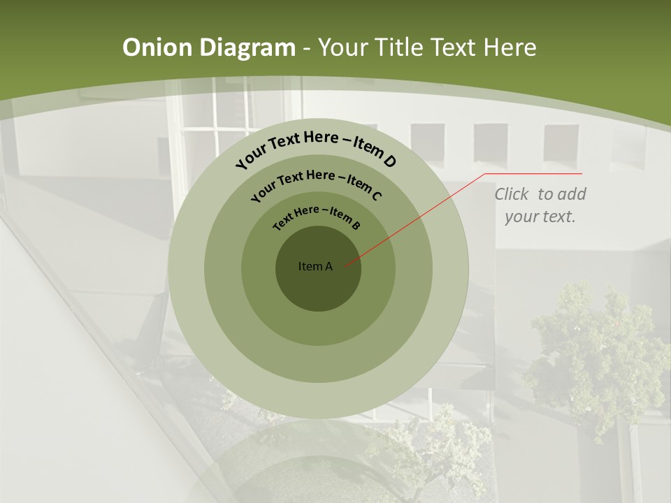A White House With A Green Background Is Featured In This Presentation PowerPoint Template