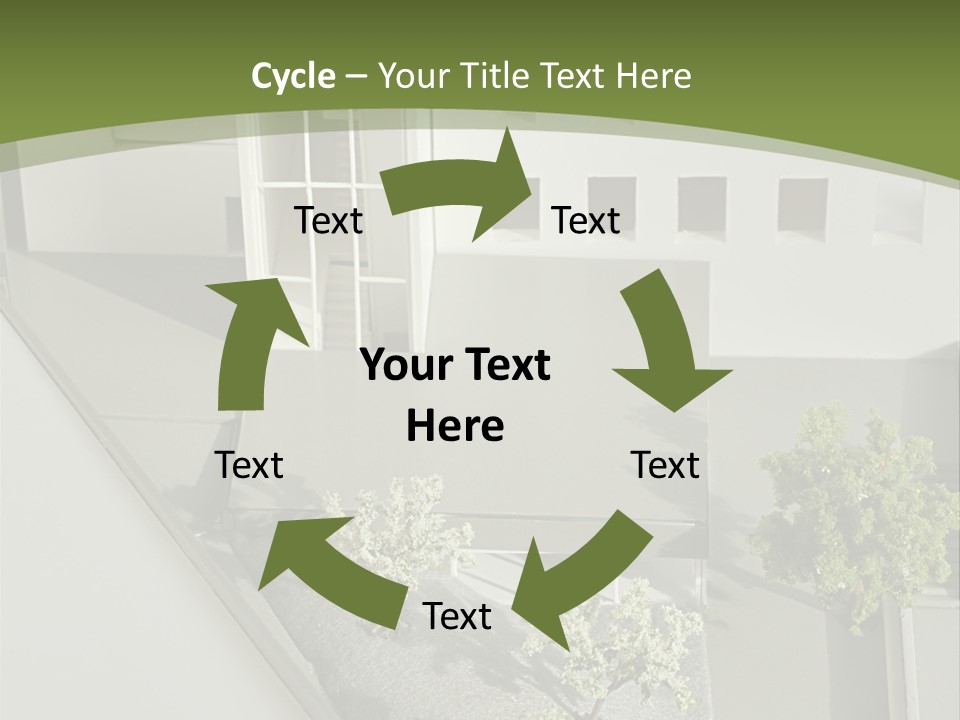 A White House With A Green Background Is Featured In This Presentation PowerPoint Template