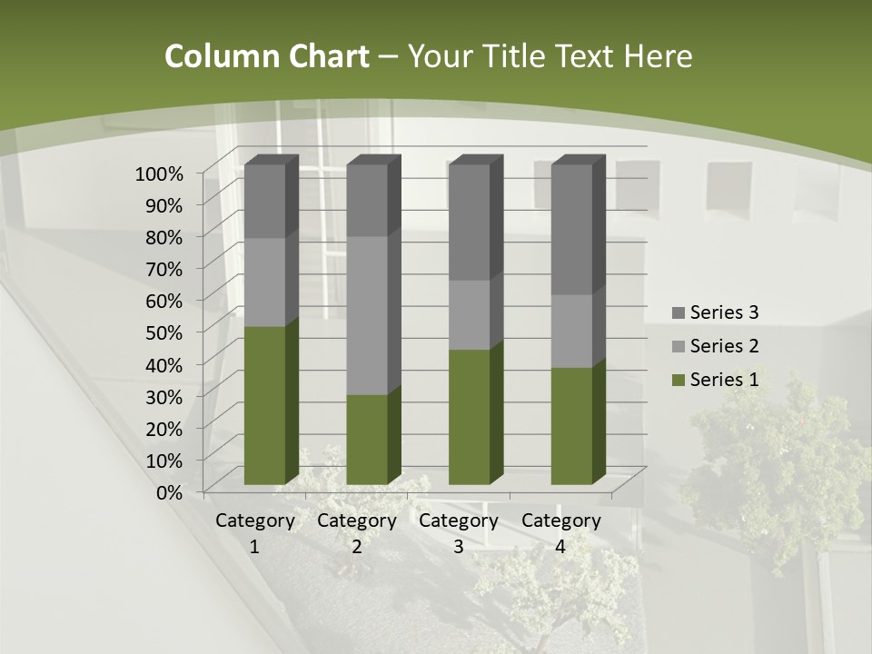 A White House With A Green Background Is Featured In This Presentation PowerPoint Template