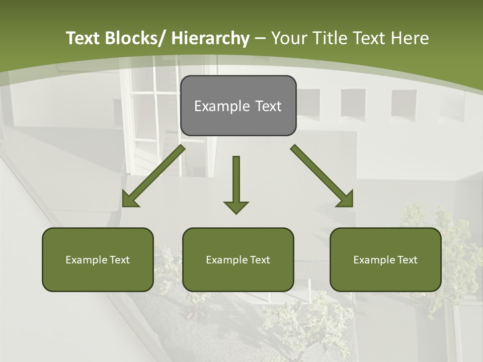 A White House With A Green Background Is Featured In This Presentation PowerPoint Template