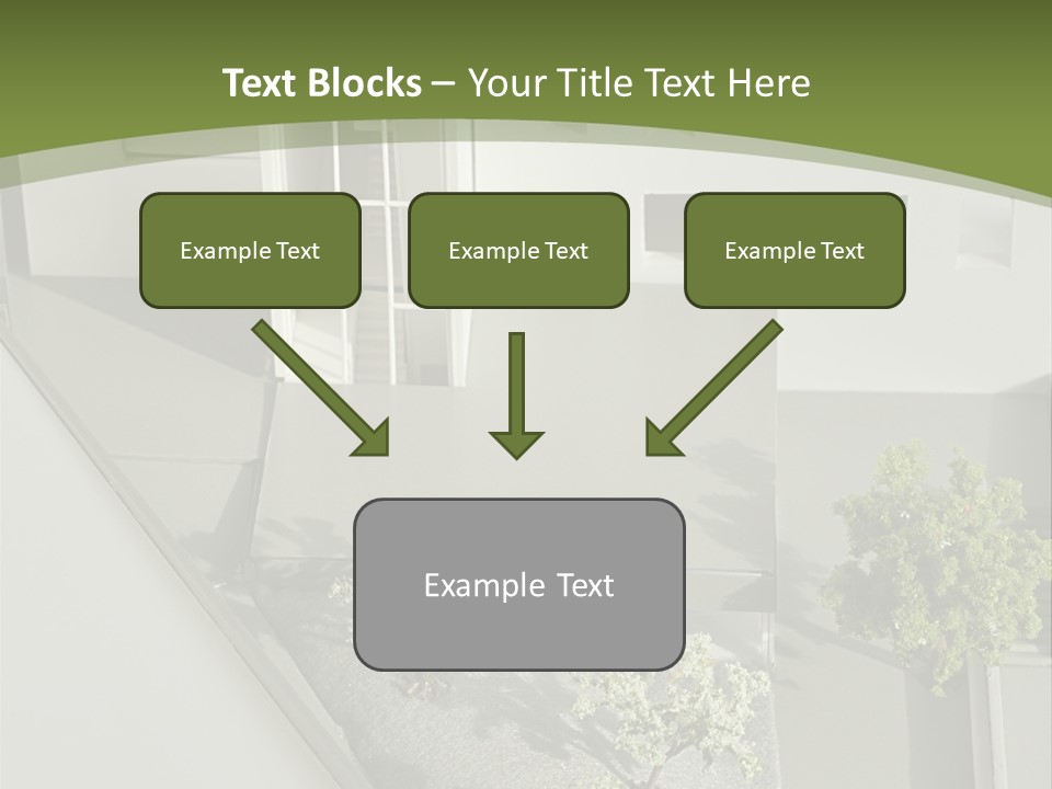 A White House With A Green Background Is Featured In This Presentation PowerPoint Template