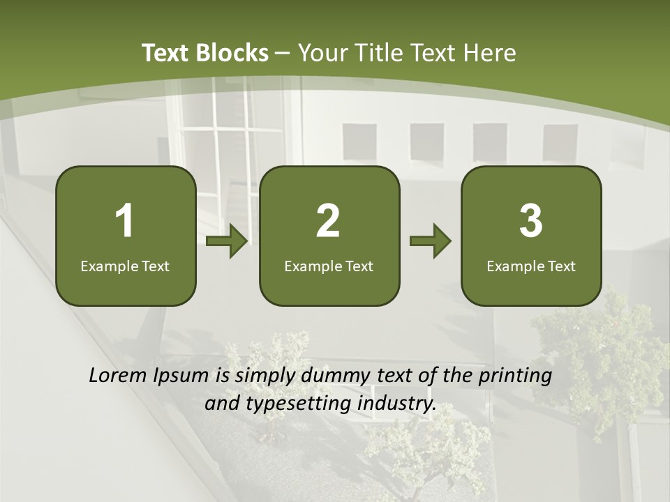 A White House With A Green Background Is Featured In This Presentation PowerPoint Template