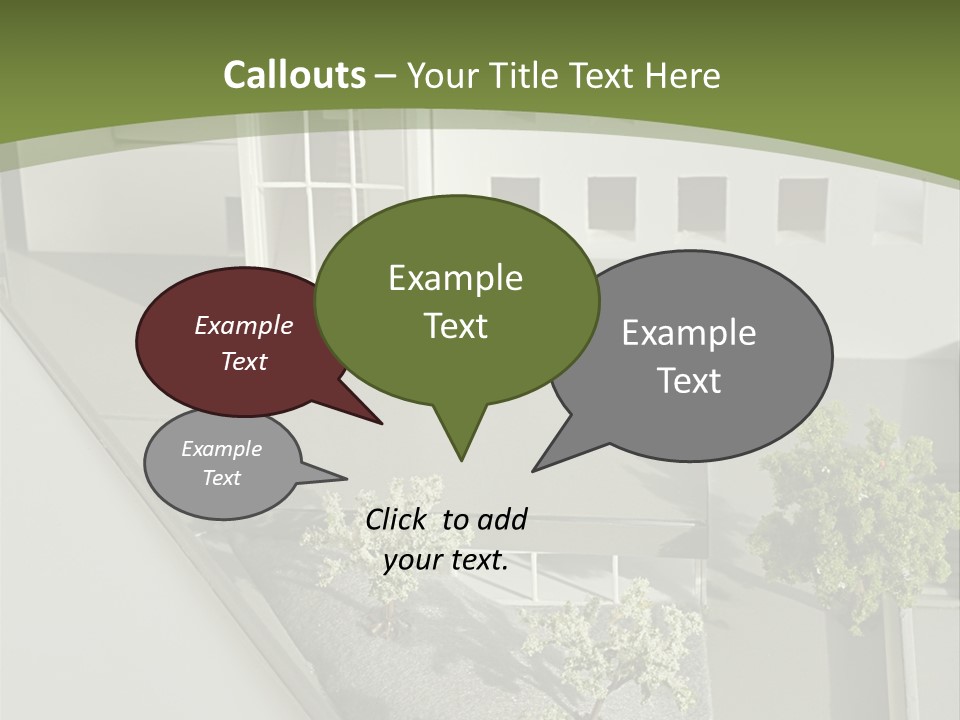 A White House With A Green Background Is Featured In This Presentation PowerPoint Template