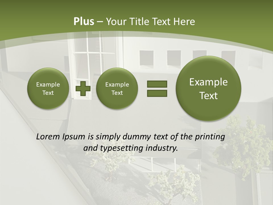 A White House With A Green Background Is Featured In This Presentation PowerPoint Template