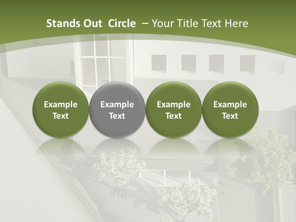 A White House With A Green Background Is Featured In This Presentation PowerPoint Template
