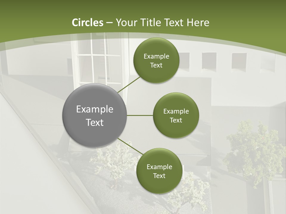 A White House With A Green Background Is Featured In This Presentation PowerPoint Template