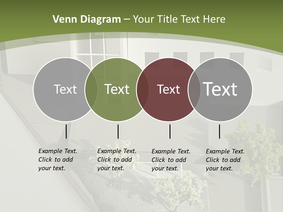 A White House With A Green Background Is Featured In This Presentation PowerPoint Template