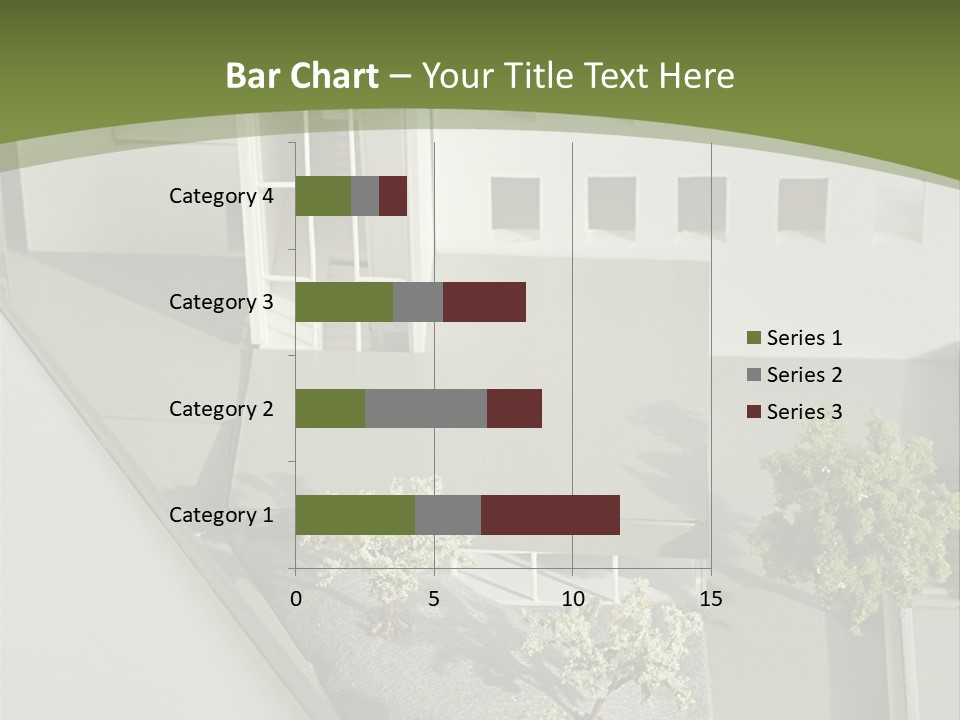 A White House With A Green Background Is Featured In This Presentation PowerPoint Template