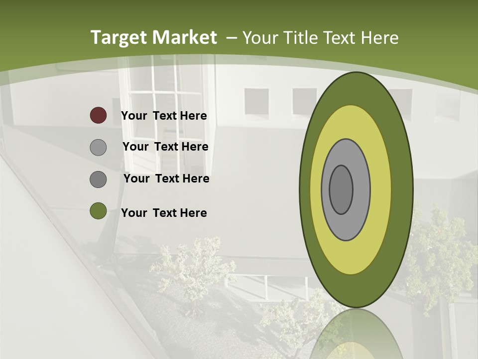 A White House With A Green Background Is Featured In This Presentation PowerPoint Template