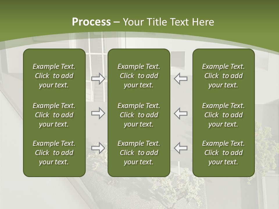 A White House With A Green Background Is Featured In This Presentation PowerPoint Template