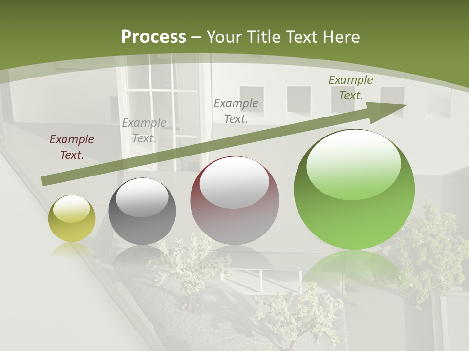 A White House With A Green Background Is Featured In This Presentation PowerPoint Template