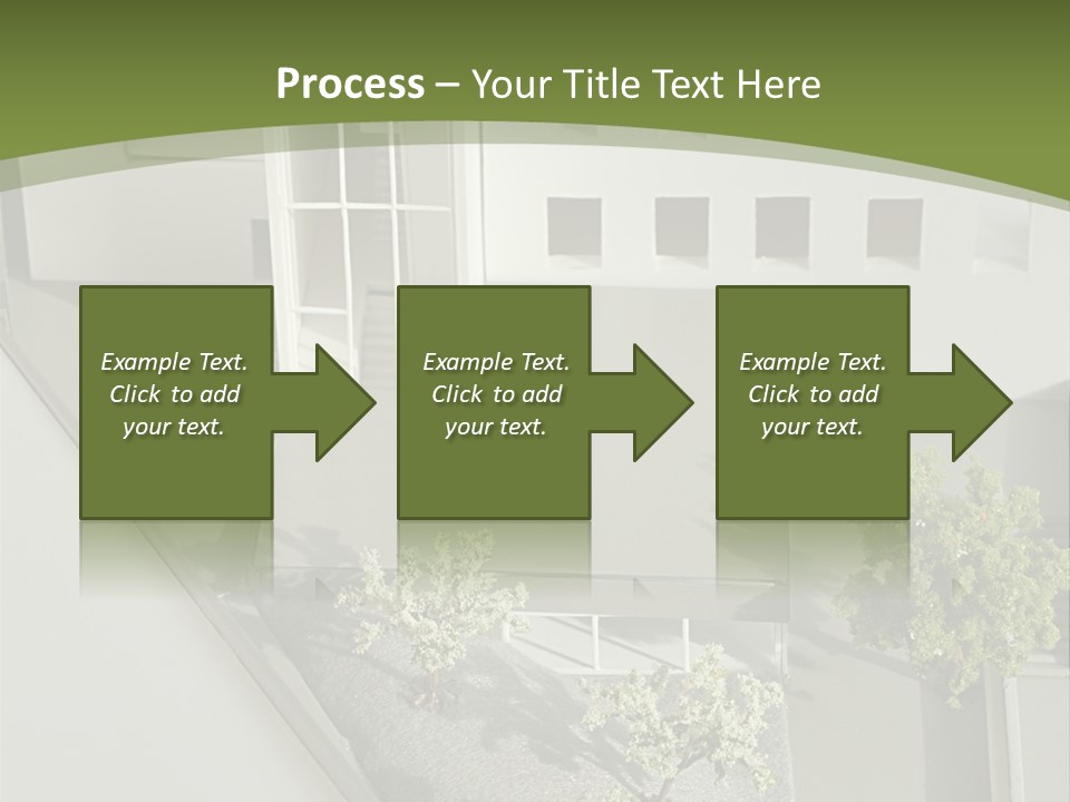 A White House With A Green Background Is Featured In This Presentation PowerPoint Template