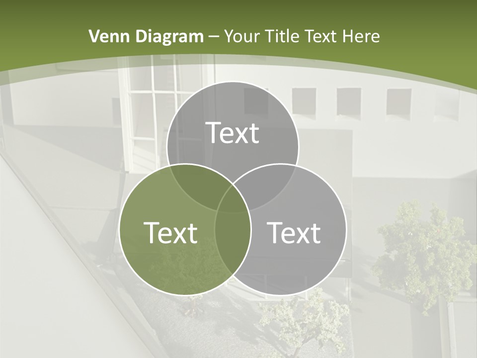 A White House With A Green Background Is Featured In This Presentation PowerPoint Template
