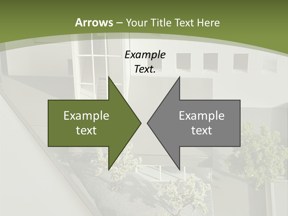 A White House With A Green Background Is Featured In This Presentation PowerPoint Template