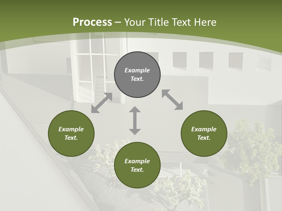 A White House With A Green Background Is Featured In This Presentation PowerPoint Template