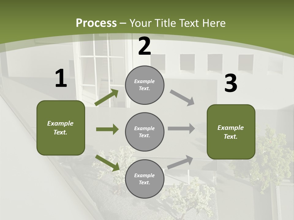 A White House With A Green Background Is Featured In This Presentation PowerPoint Template