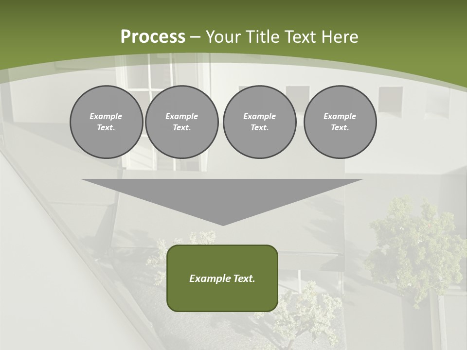 A White House With A Green Background Is Featured In This Presentation PowerPoint Template