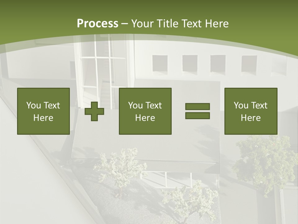 A White House With A Green Background Is Featured In This Presentation PowerPoint Template