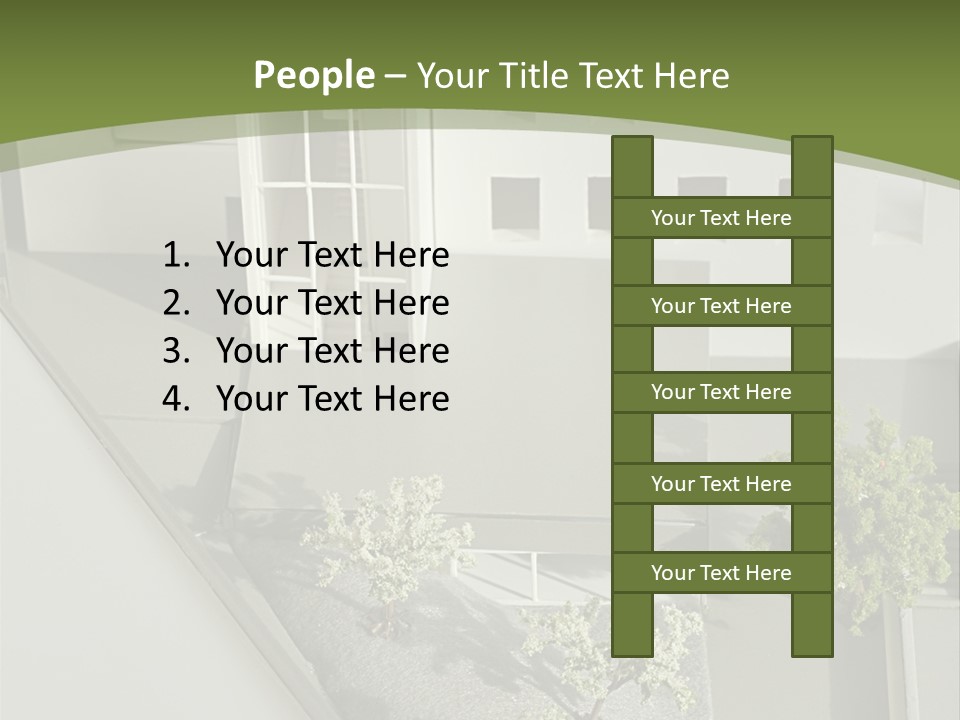 A White House With A Green Background Is Featured In This Presentation PowerPoint Template
