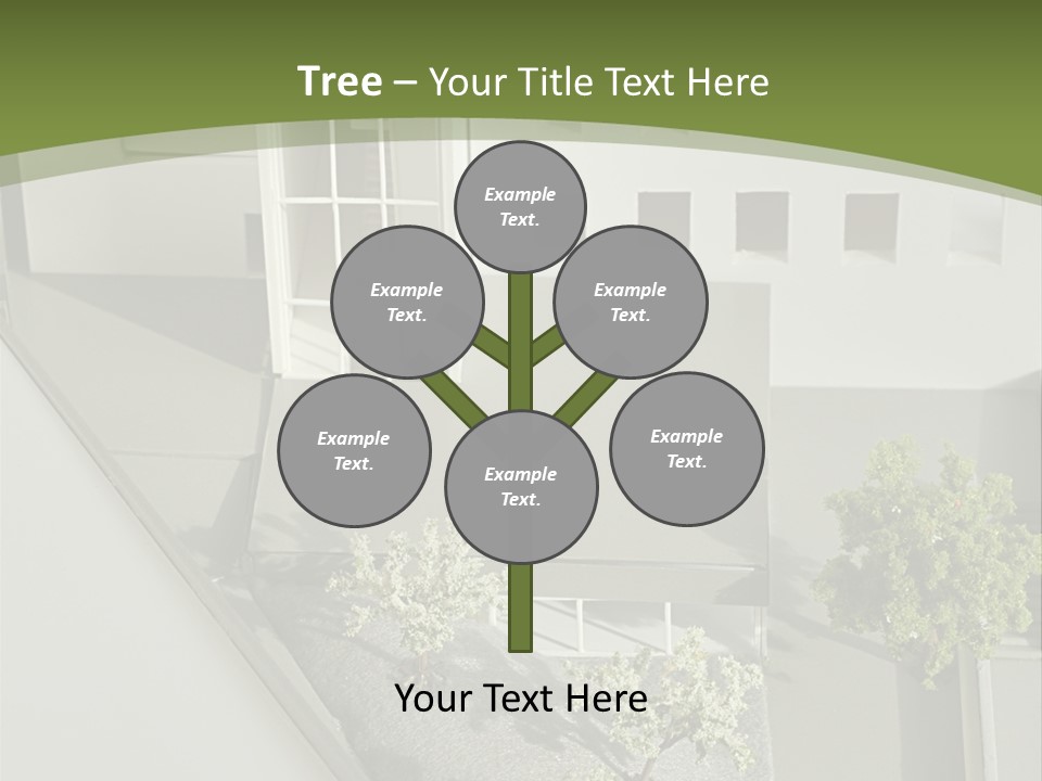 A White House With A Green Background Is Featured In This Presentation PowerPoint Template