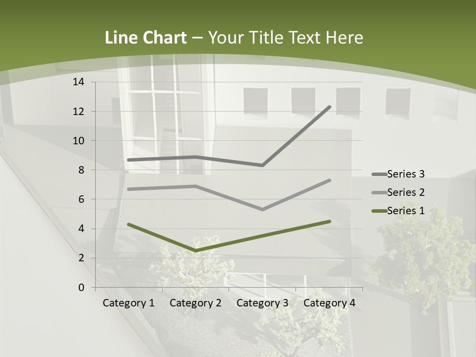 A White House With A Green Background Is Featured In This Presentation PowerPoint Template