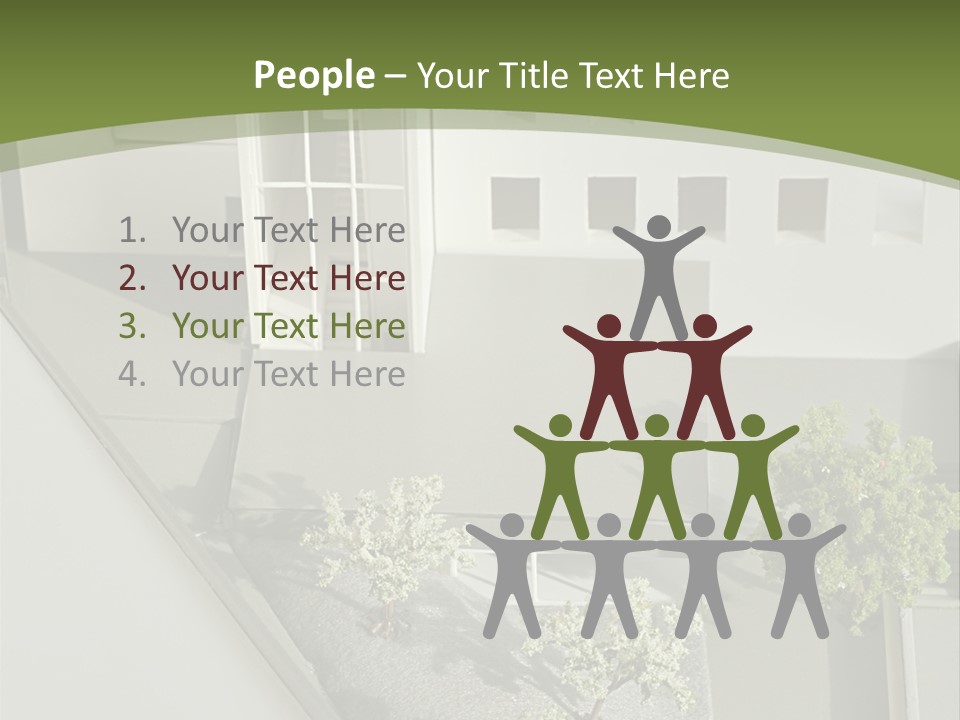 A White House With A Green Background Is Featured In This Presentation PowerPoint Template