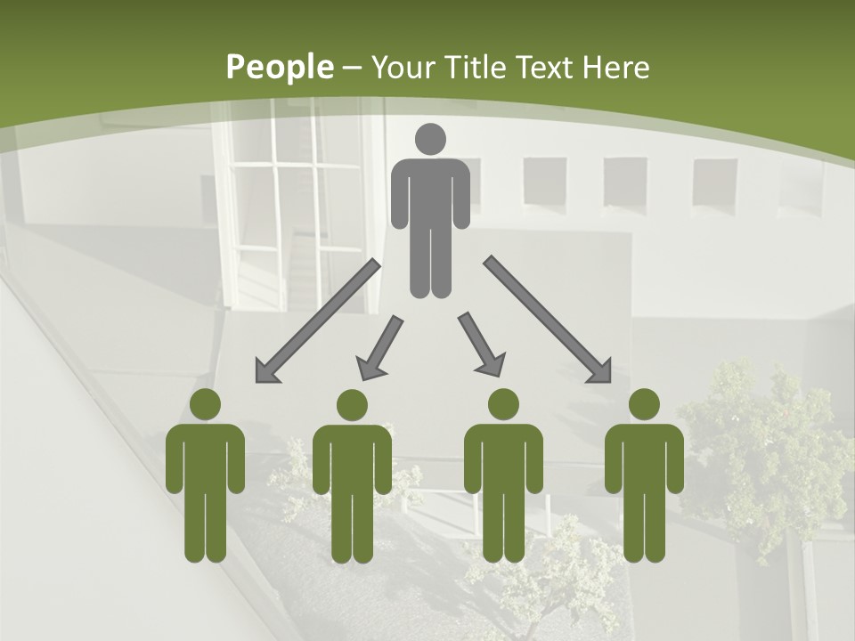 A White House With A Green Background Is Featured In This Presentation PowerPoint Template