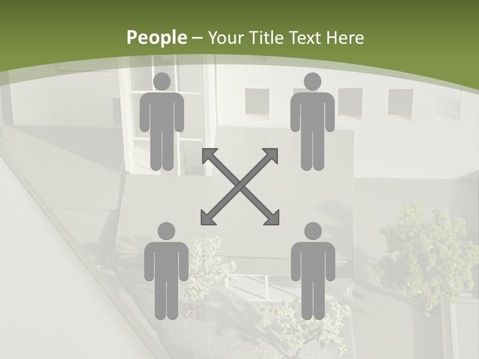 A White House With A Green Background Is Featured In This Presentation PowerPoint Template