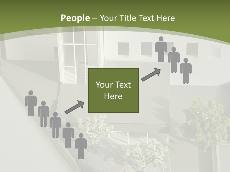 A White House With A Green Background Is Featured In This Presentation PowerPoint Template