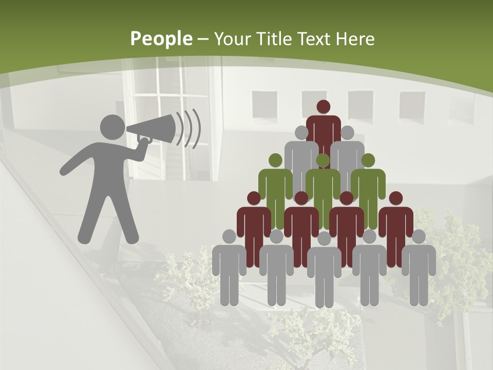 A White House With A Green Background Is Featured In This Presentation PowerPoint Template