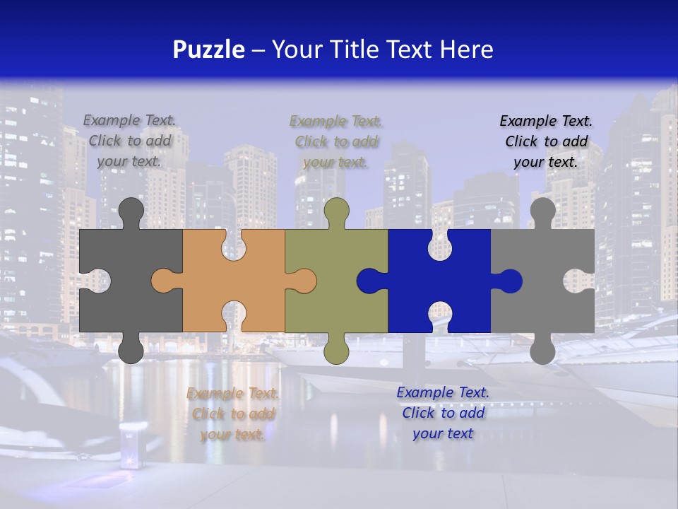 A Group Of Boats In A Harbor With A City In The Background PowerPoint Template