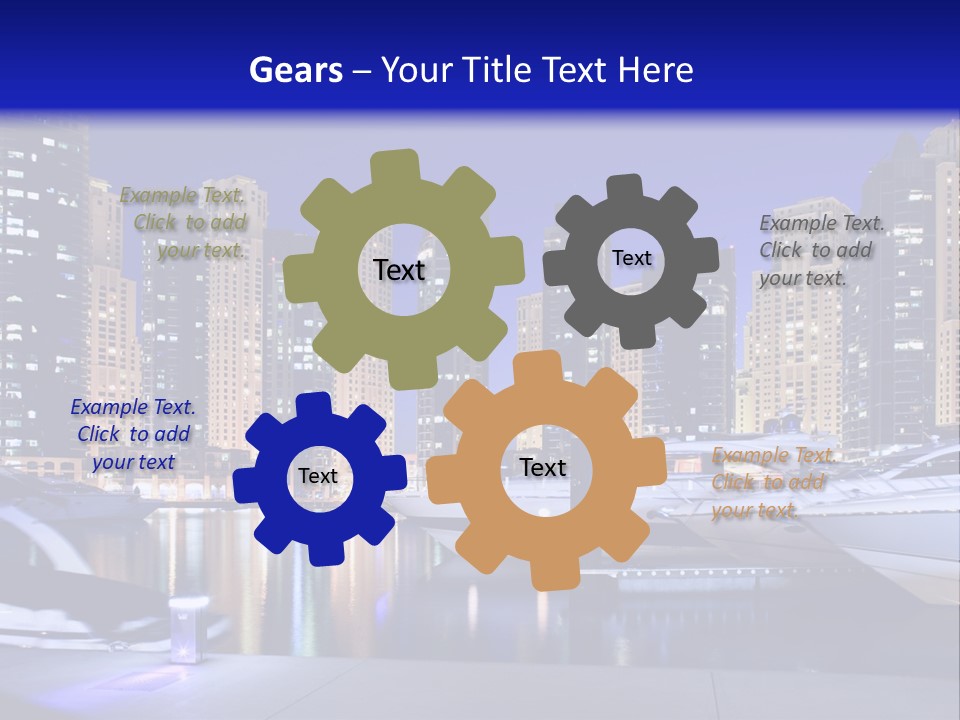 A Group Of Boats In A Harbor With A City In The Background PowerPoint Template