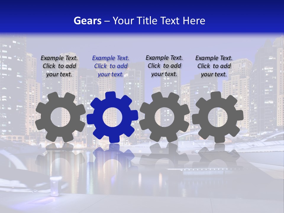 A Group Of Boats In A Harbor With A City In The Background PowerPoint Template