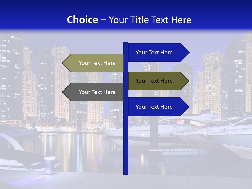 A Group Of Boats In A Harbor With A City In The Background PowerPoint Template