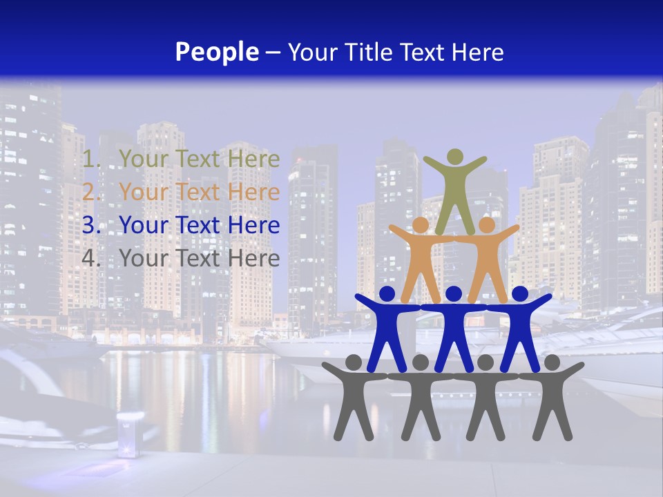 A Group Of Boats In A Harbor With A City In The Background PowerPoint Template