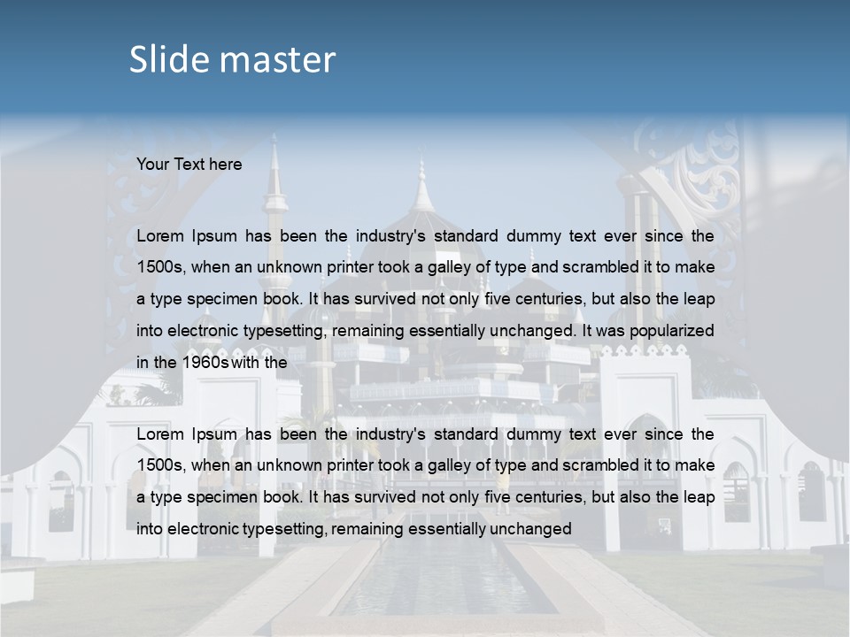 A Large Building With A Fountain In Front Of It PowerPoint Template