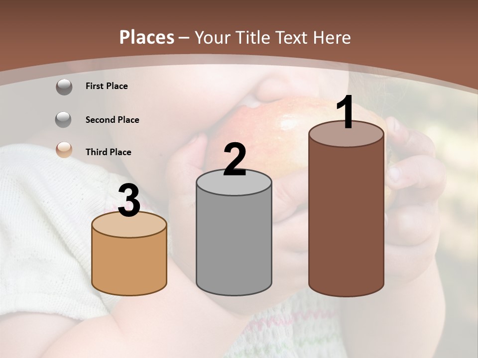 A Little Girl Holding An Apple In Her Hands PowerPoint Template