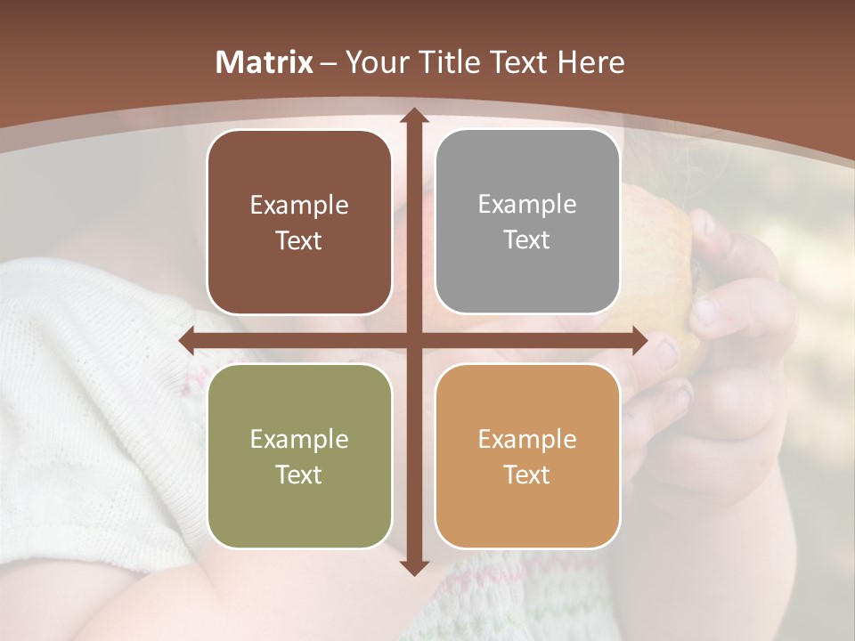 A Little Girl Holding An Apple In Her Hands PowerPoint Template