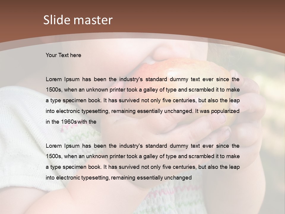 A Little Girl Holding An Apple In Her Hands PowerPoint Template