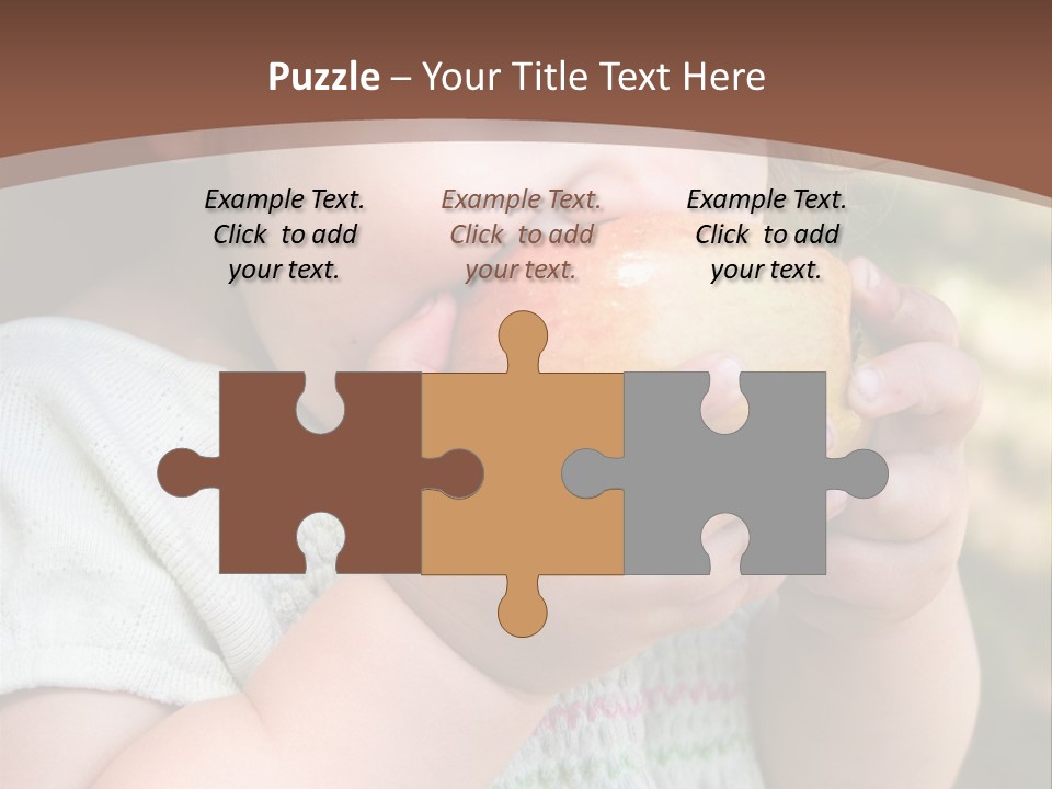 A Little Girl Holding An Apple In Her Hands PowerPoint Template